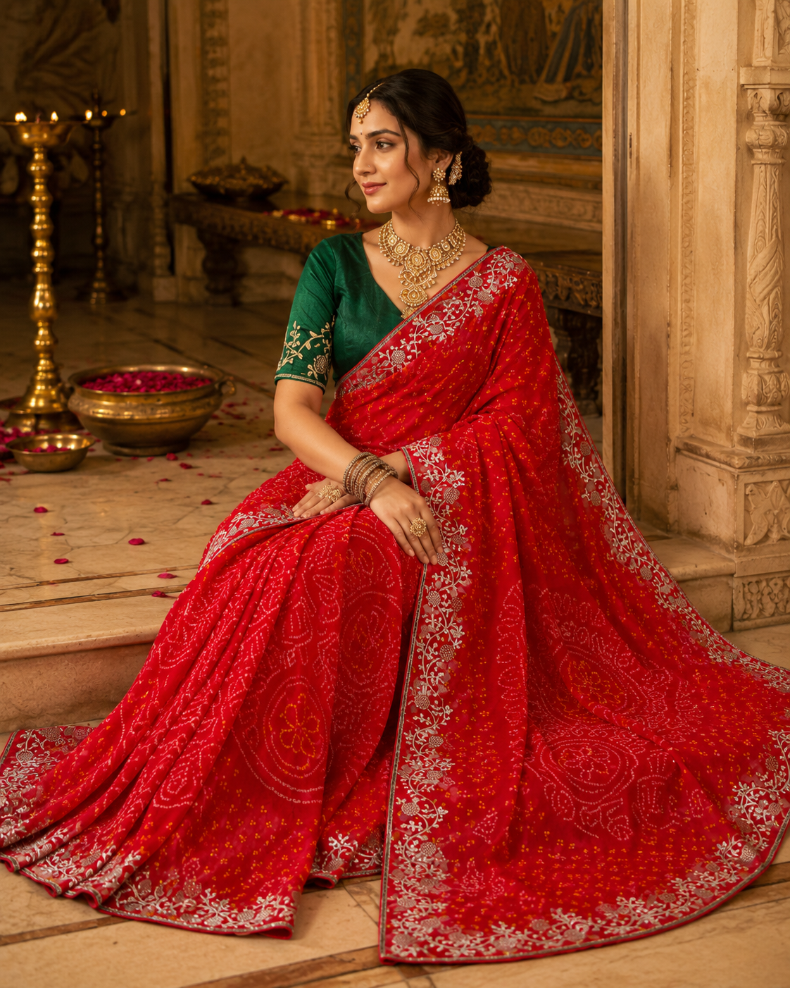 Pure Chiffon Saree with Handcrafted Aari Tari Embroidery