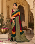 Regal Multi-Tone Viscose Silk Saree with Antique Zari Weaving