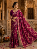 Royal Gaji Silk Bandhani Saree with Banarasi Zari Border
