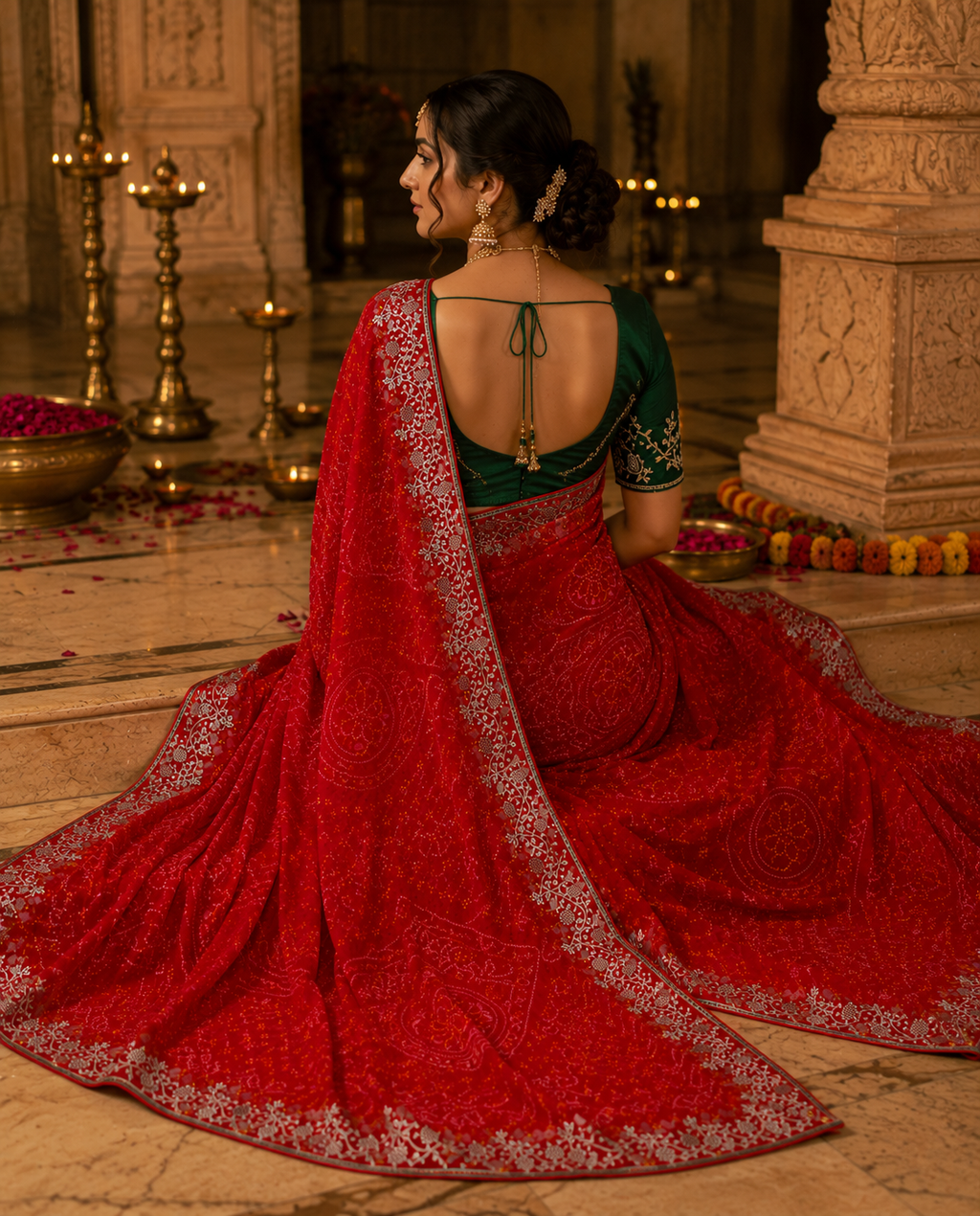 Pure Chiffon Saree with Handcrafted Aari Tari Embroidery