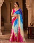 Multicolour Georgette Saree with Handcrafted Gota Patti