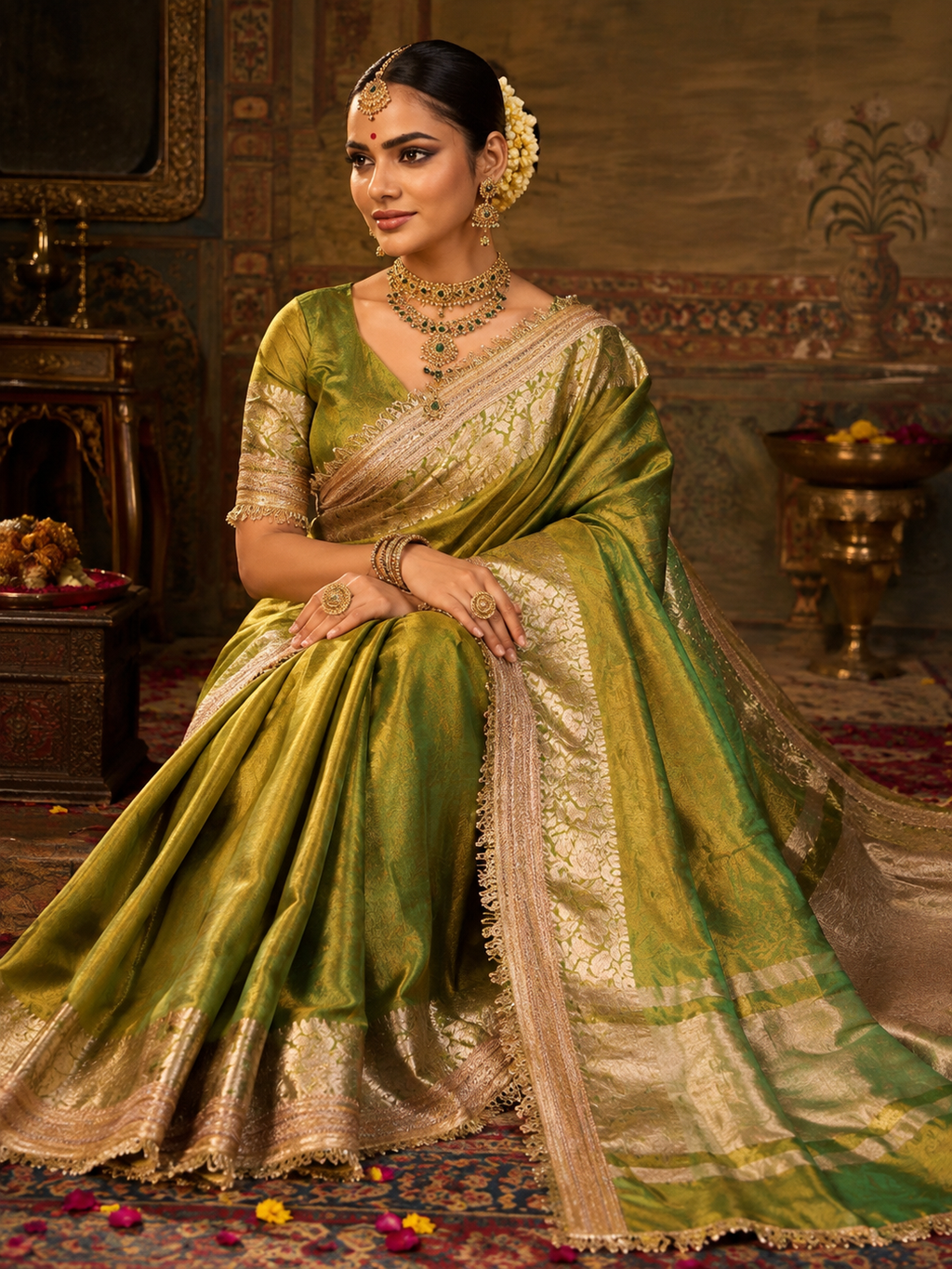 The Royal Heeramandi Katan Silk Tissue Saree