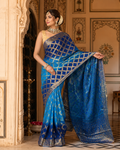 Royal Sapphire Gharchola Banarasi Silk Saree