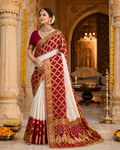 Crimson & Ivory Radiance Gharchola Banarasi Silk Saree