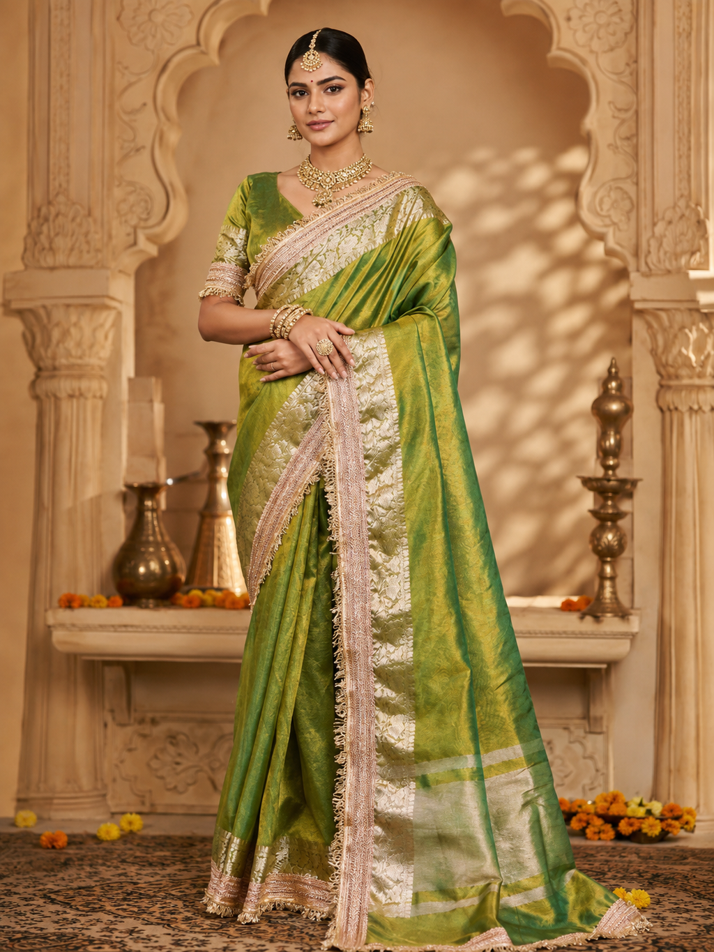 The Royal Heeramandi Katan Silk Tissue Saree