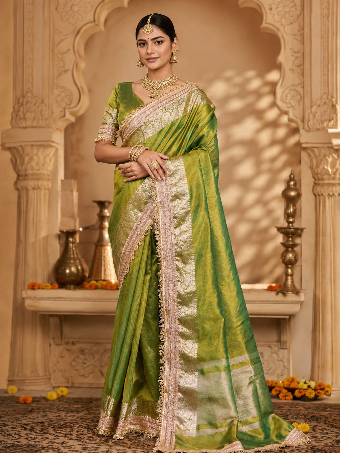 The Royal Heeramandi Katan Silk Tissue Saree