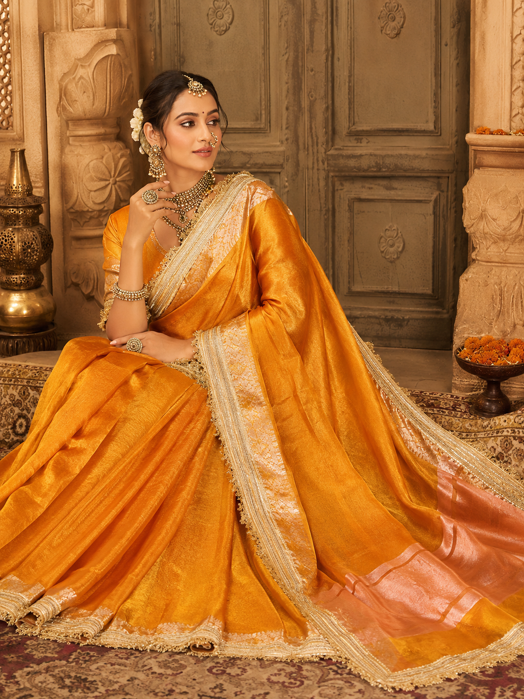 The Royal Heeramandi Silk Tissue Saree