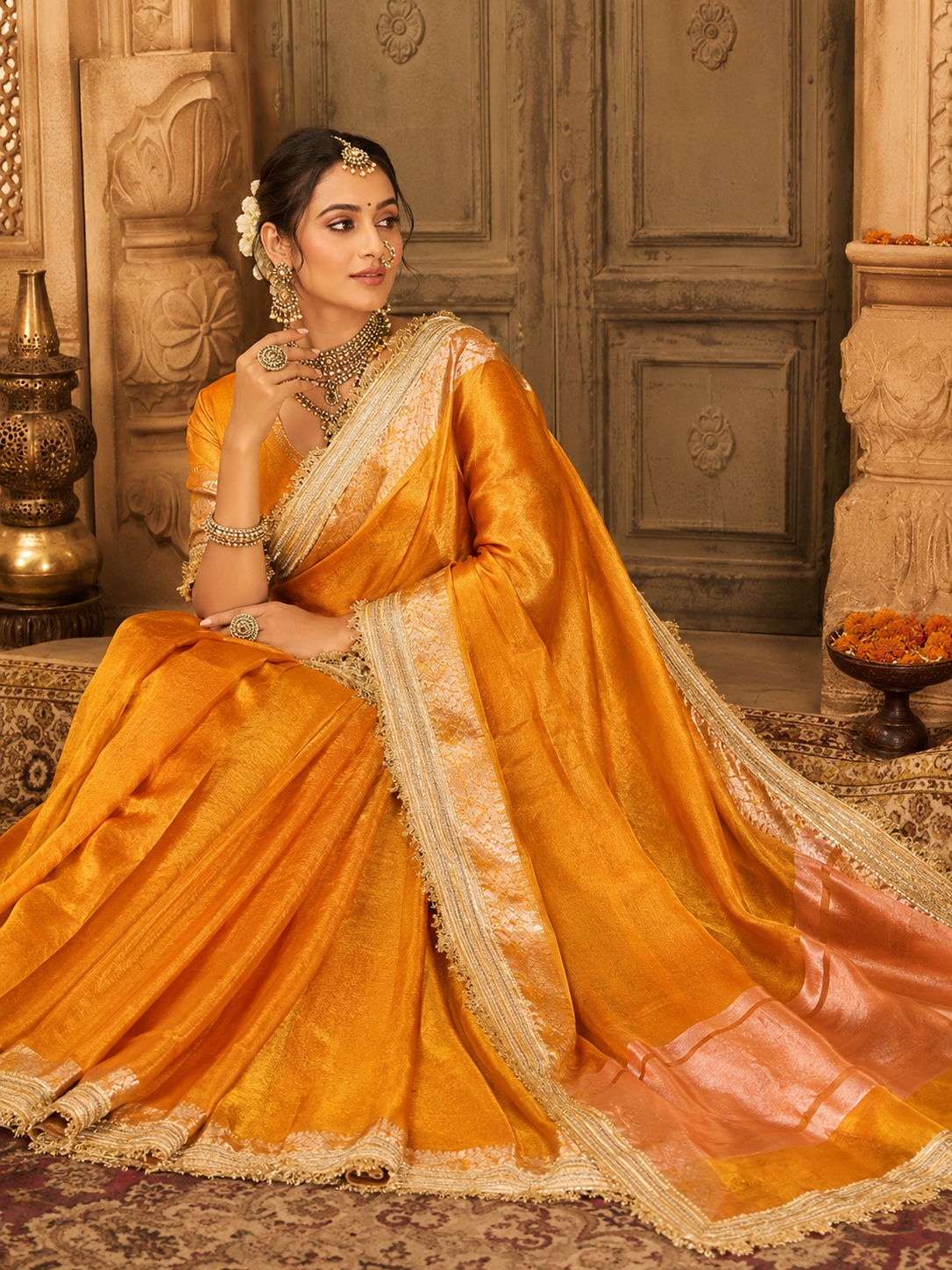 The Royal Heeramandi Silk Tissue Saree